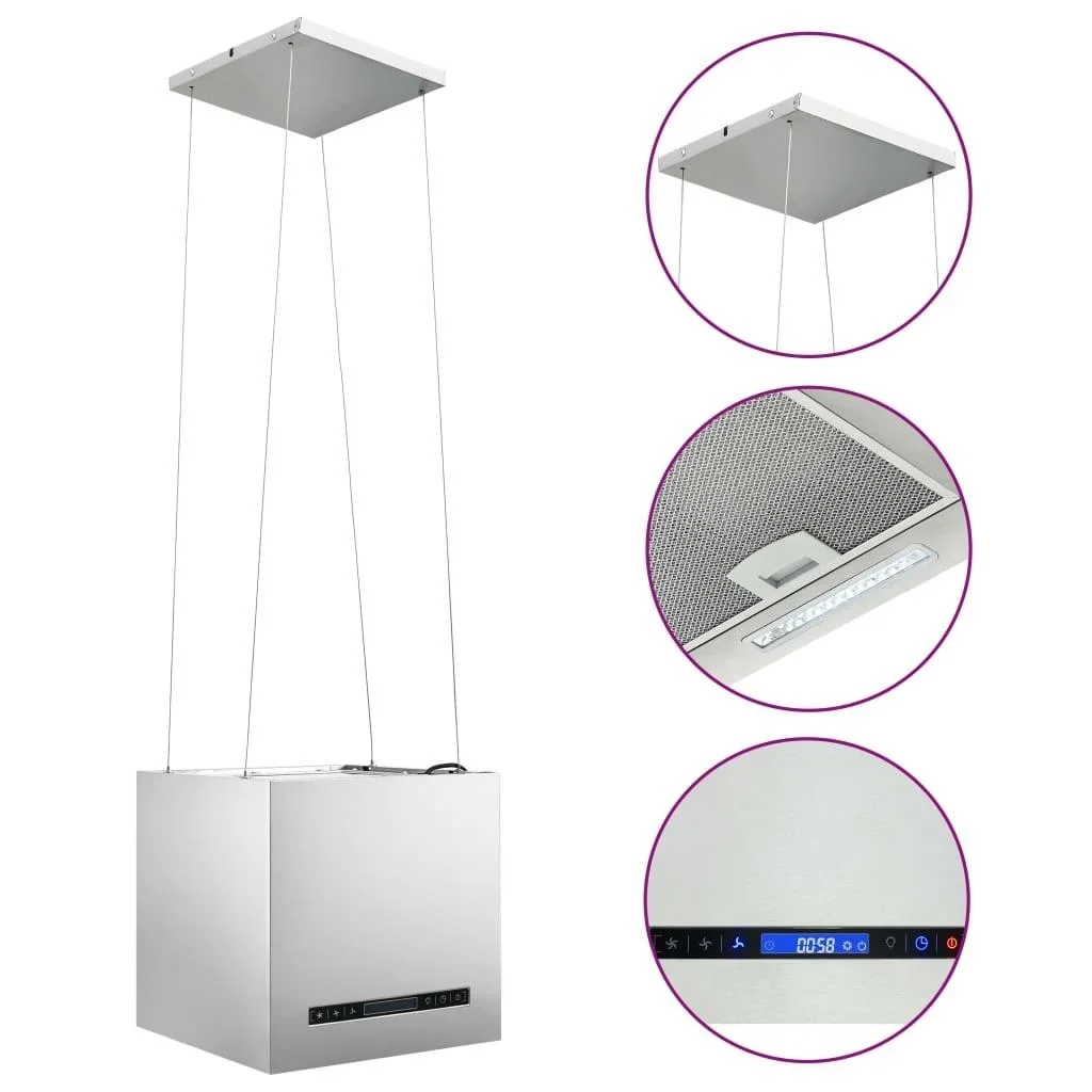 Edelstahl-Dunstabzugshaube, hängend mit Berührungssensor LCD 37 cm - 1