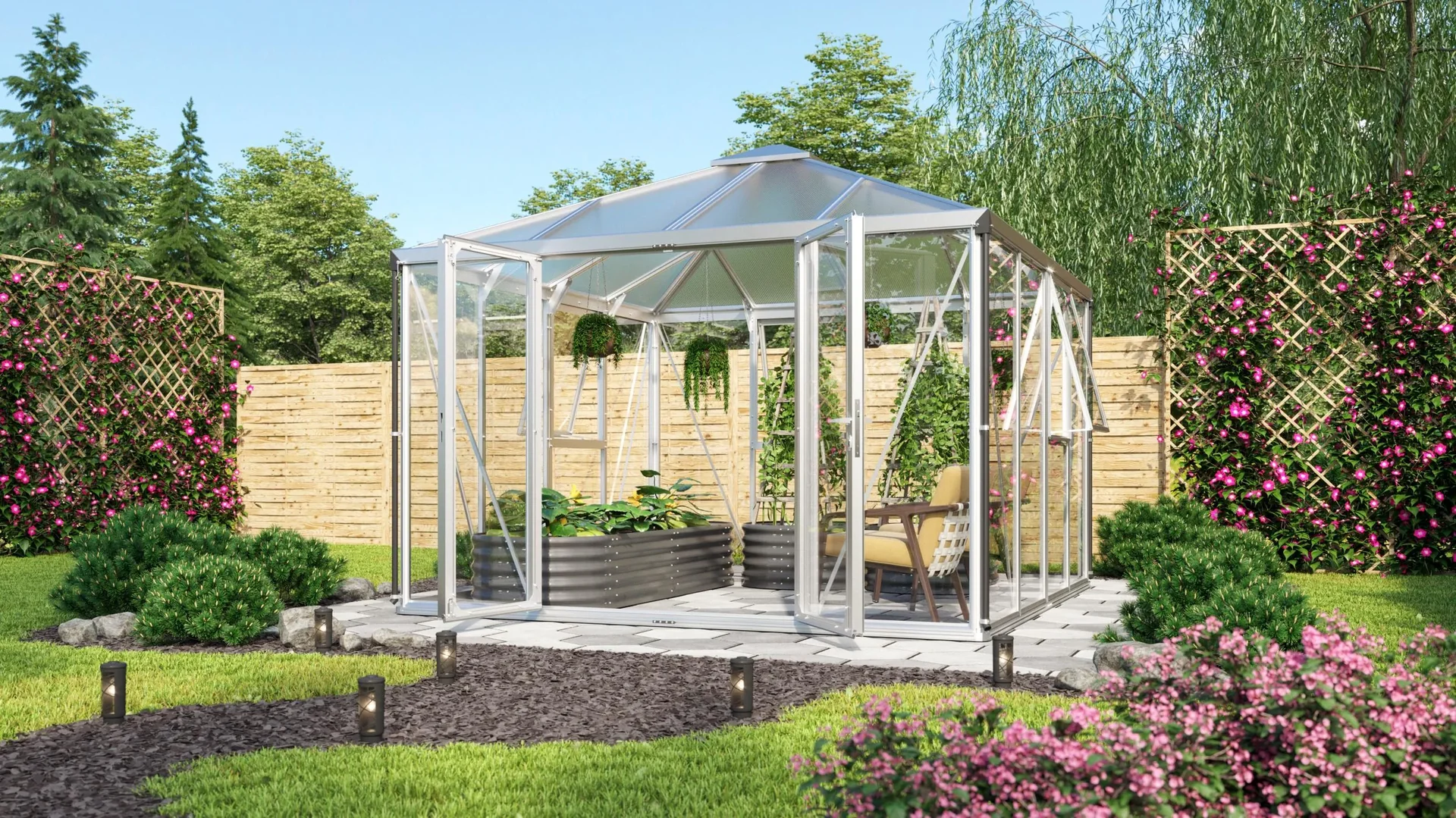 Gewächshaus Minos ESG/HKP, Farbe alu - 3