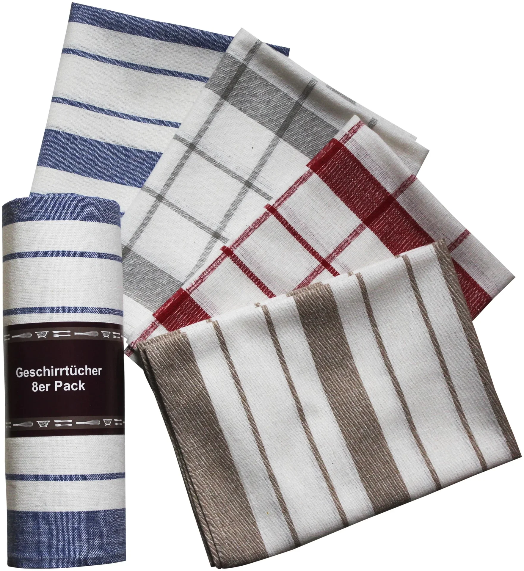 Geschirrtücher, gemustert, 50 x 70 cm, 8 Stück - 4