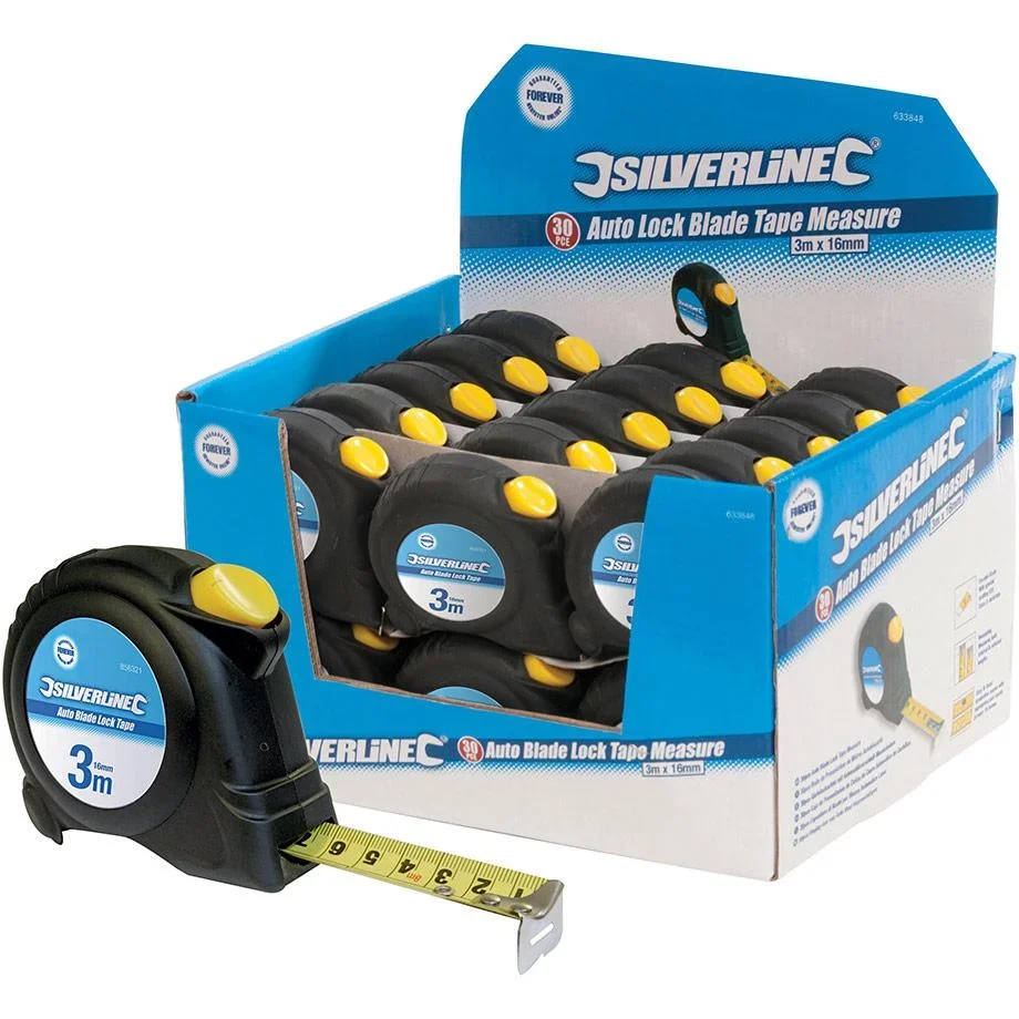 Selbstsicherndes Maßband Display-Box 24 Stück, 8 m x 25 mm - 0