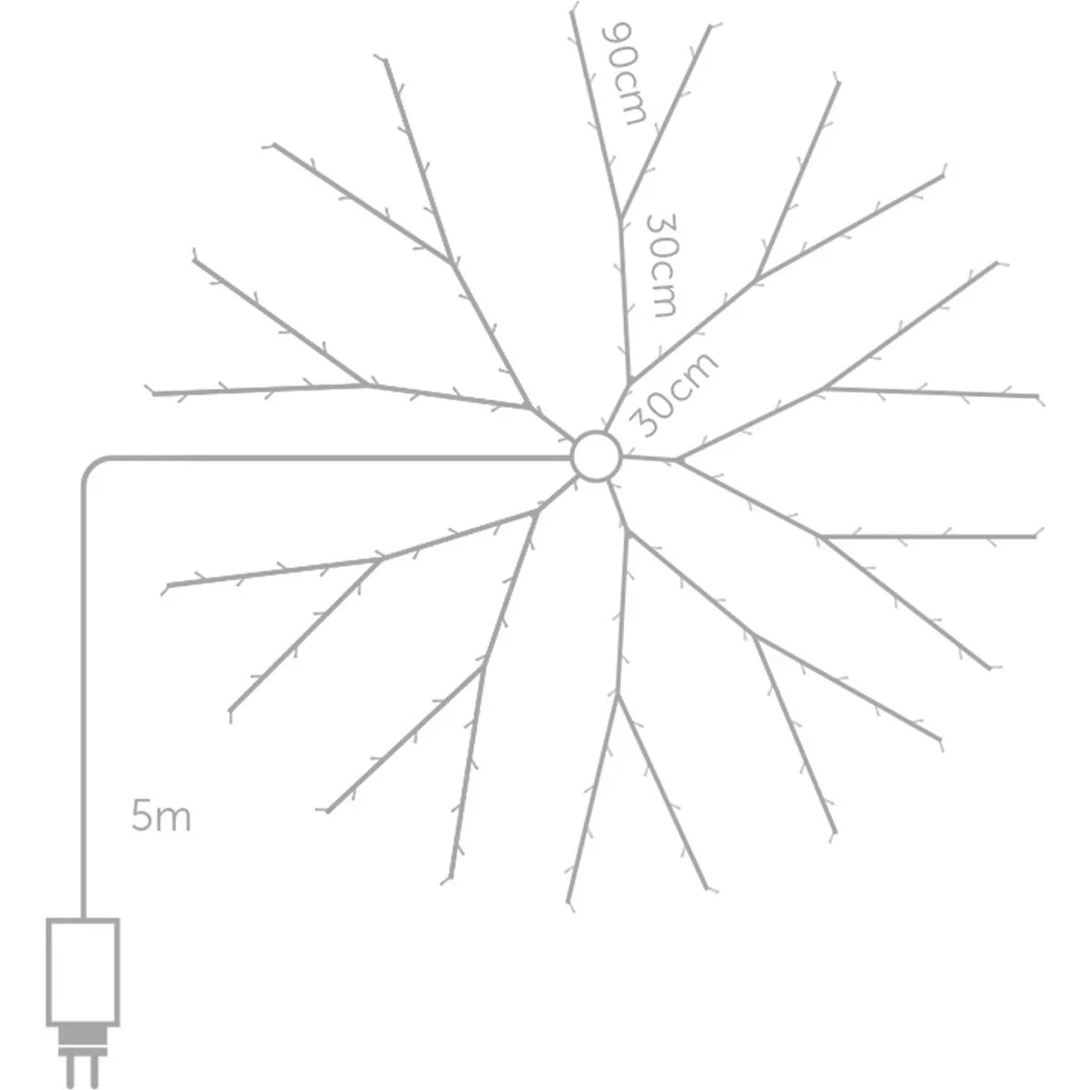 Vellight Weihnachtsbeleuchtung - für Weihnachtsbäume bis zu 180 cm - 220 LEDs - Mehrfarbig - Innen & Außen - 0