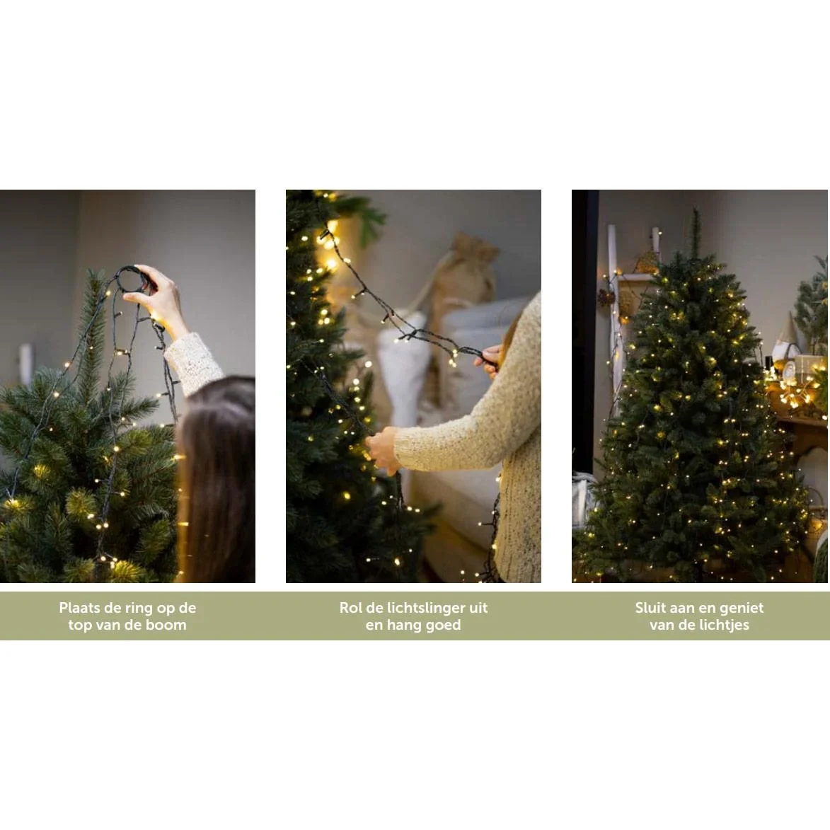 Vellight Weihnachtsbeleuchtung - für Weihnachtsbäume bis zu 180 cm - 220 LEDs - Mehrfarbig - Innen & Außen - 1
