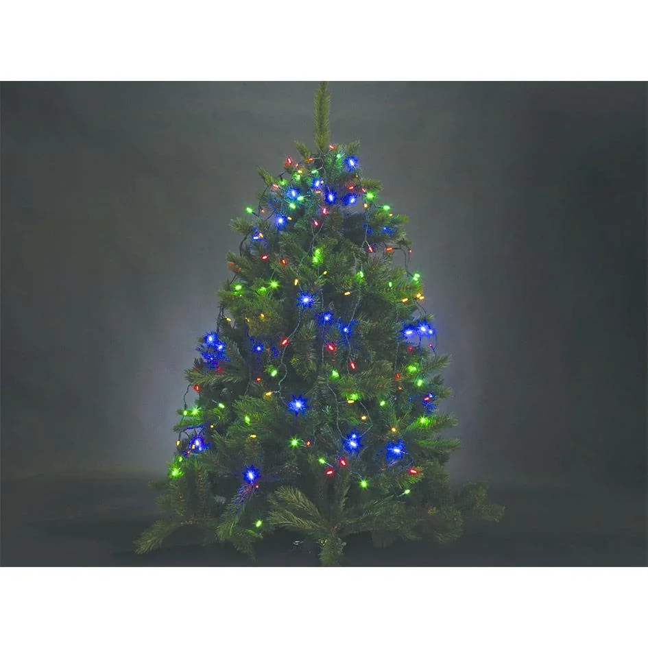 Vellight Weihnachtsbeleuchtung - für Weihnachtsbäume bis zu 180 cm - 220 LEDs - Mehrfarbig - Innen & Außen - 2