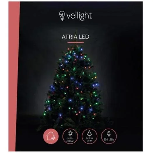 Vellight Weihnachtsbeleuchtung - für Weihnachtsbäume bis zu 180 cm - 220 LEDs - Mehrfarbig - Innen & Außen - 4
