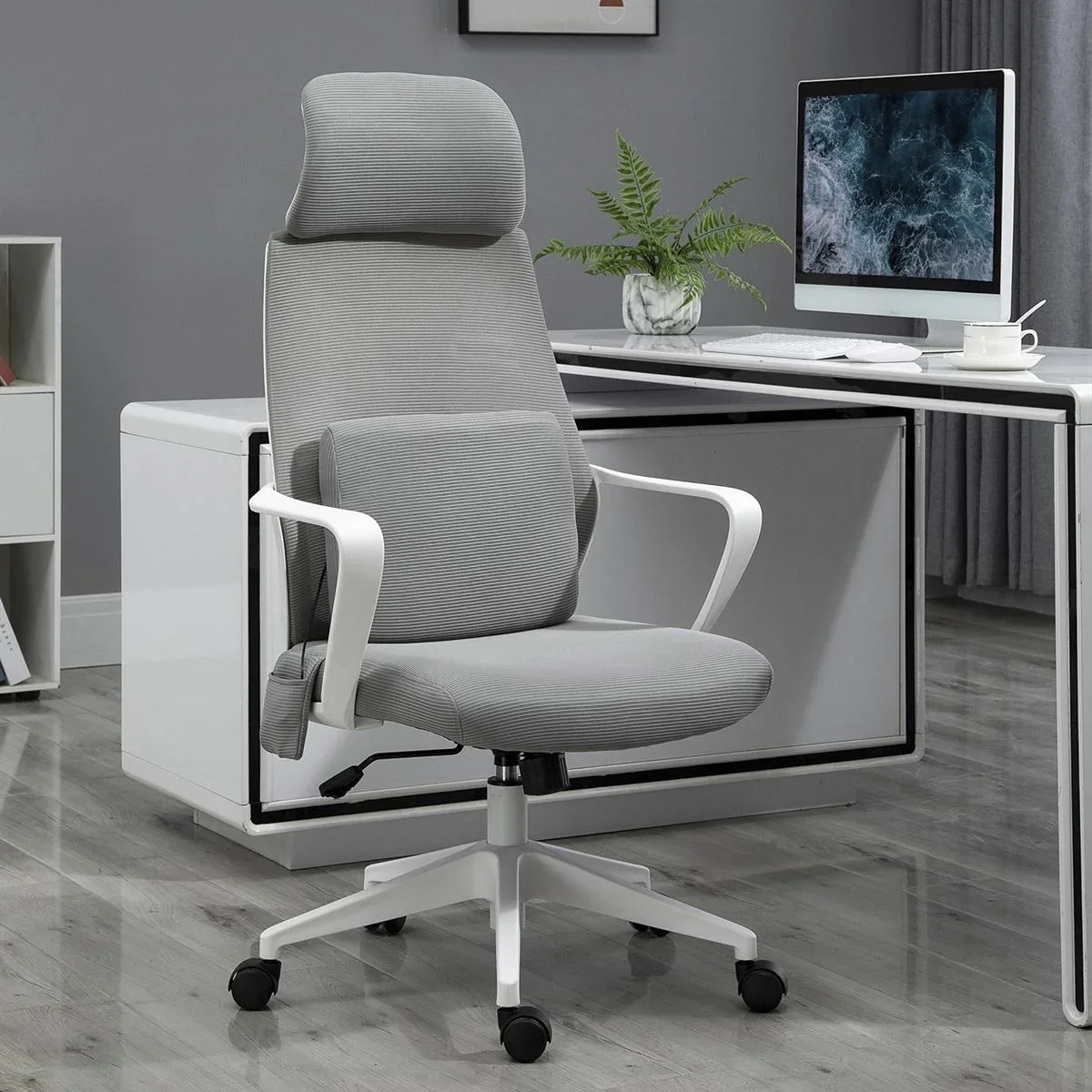 Bürostuhl Massagesessel Chefsessel mit Massagefunktion höhenverstellbarer Drehstuhl ergonomischer Gamingstuhl massage Ny - 2