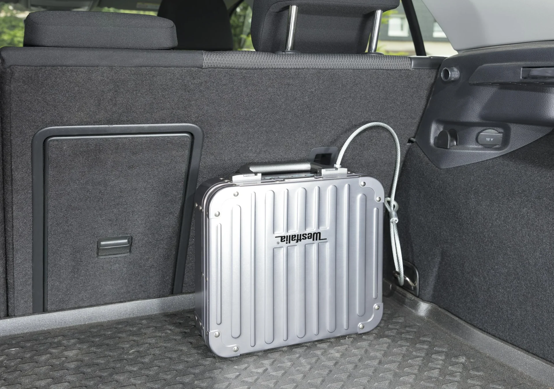 Aluminium-Sicherheits-Safe mit Digitalschloß und Sicherheitsdrahtseil - 3