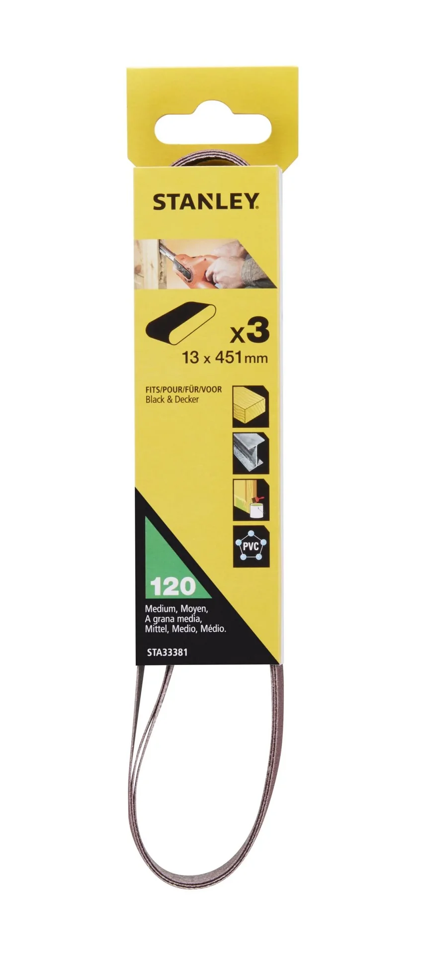 Schleifbänder K120 für Powerfeile KA900E, 13 x 455mm, 3er Set - 0