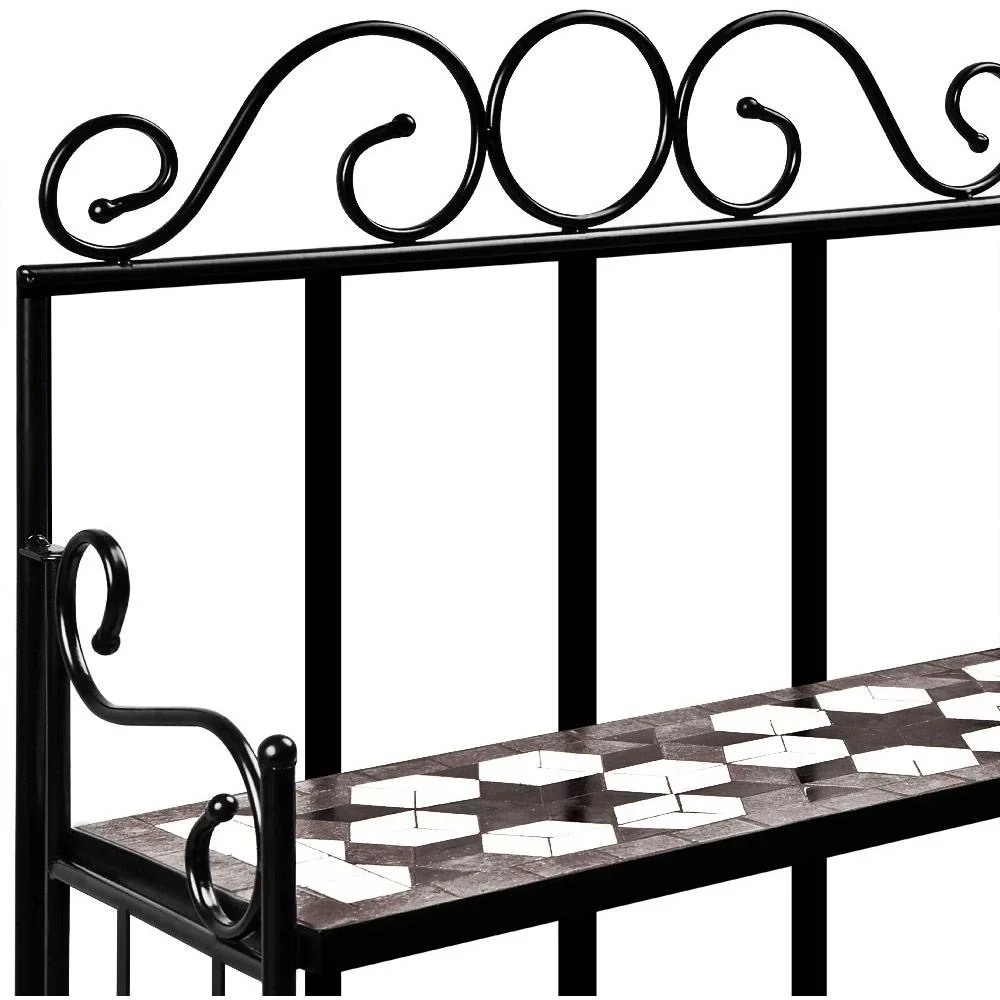 Standtafel Mosaik - 58 x 30 x 115 cm schwarz - 1