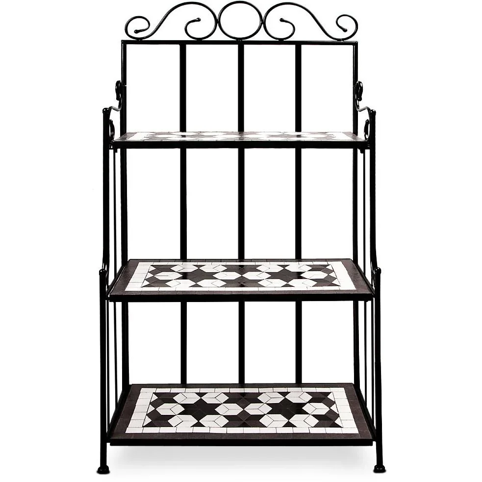 Standtafel Mosaik - 58 x 30 x 115 cm schwarz - 2