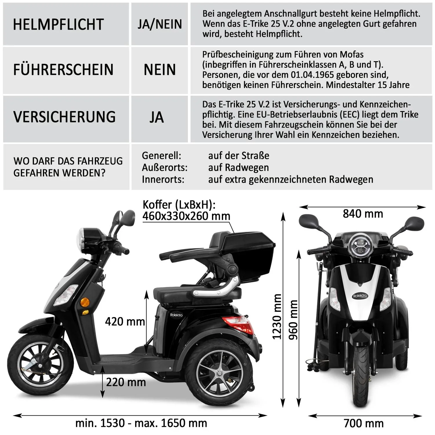 E-Trike 25 V.2, schwarz - 7