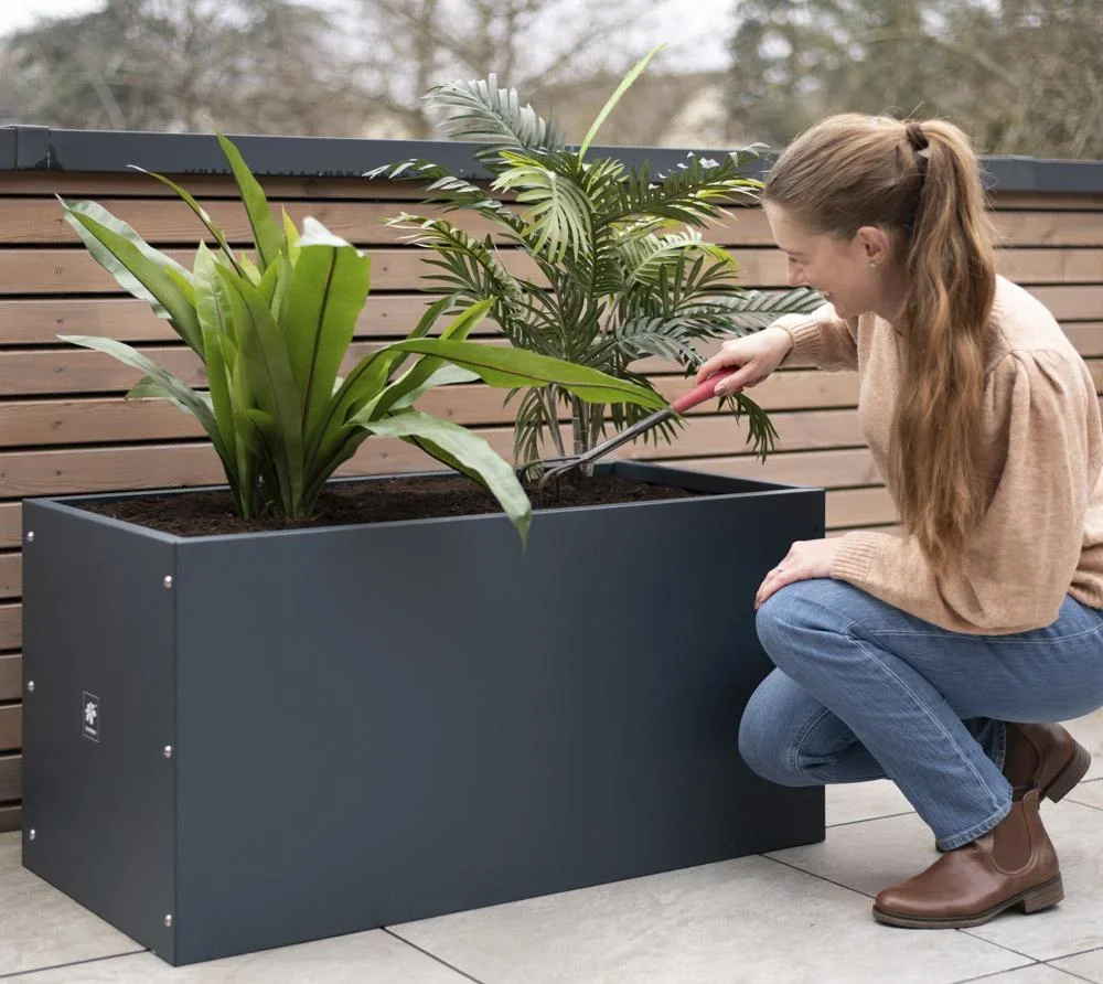 Metall Hochbeet Pflanzkasten 100x50x50 cm Anthrazit - 0