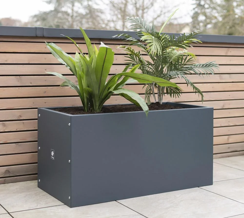 Metall Hochbeet Pflanzkasten 100x50x50 cm Anthrazit - 4