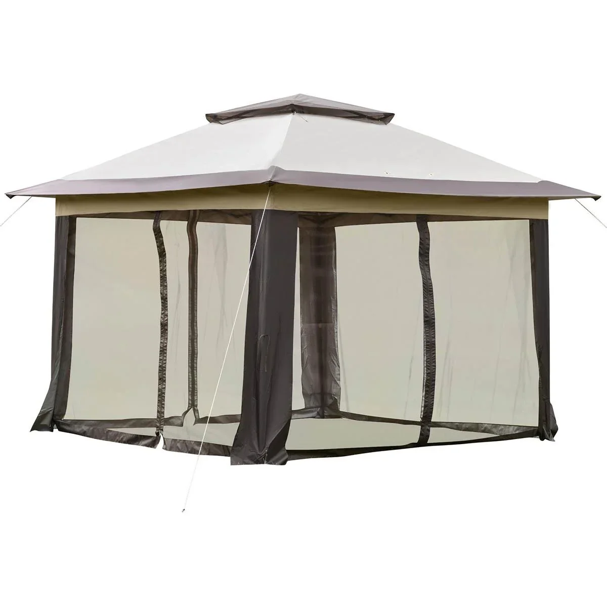 Gartenlaube faltbar - inkl. Tasche - Braun - 3,64 x 3,64 x 2,94 m - 1