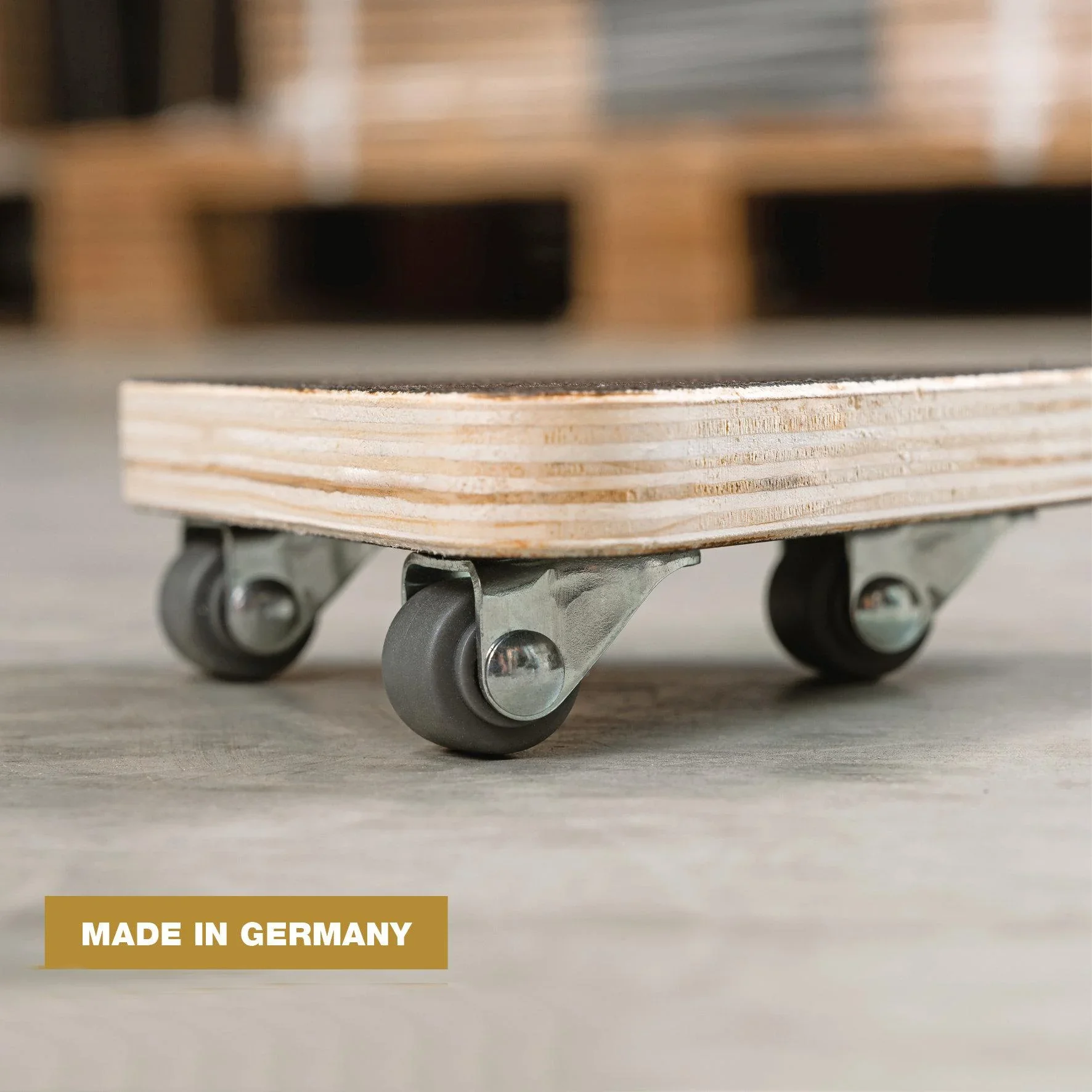 Transporthilfe MM 1314, 14 x 14 x 14 x 4,5 mm, softe Rollen Ø 20 mm, Multiplexplatte Maxigrip FSC®, Tragkraft 100 kg - 2