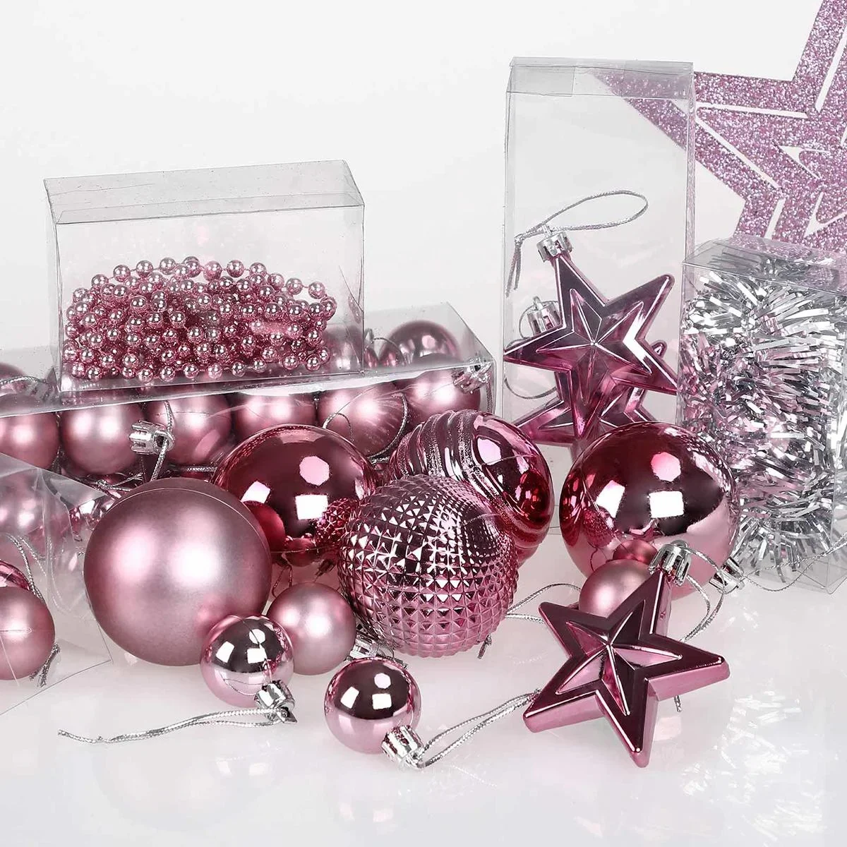 Christbaumschmuck - Christbaumschmuck Rosa 66 Stk. - 2