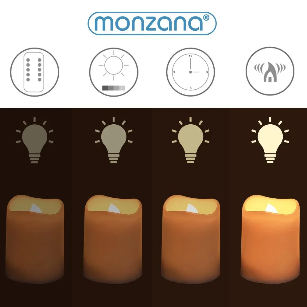 12 LED-Wachskerzen weiß mit Batterie - 4