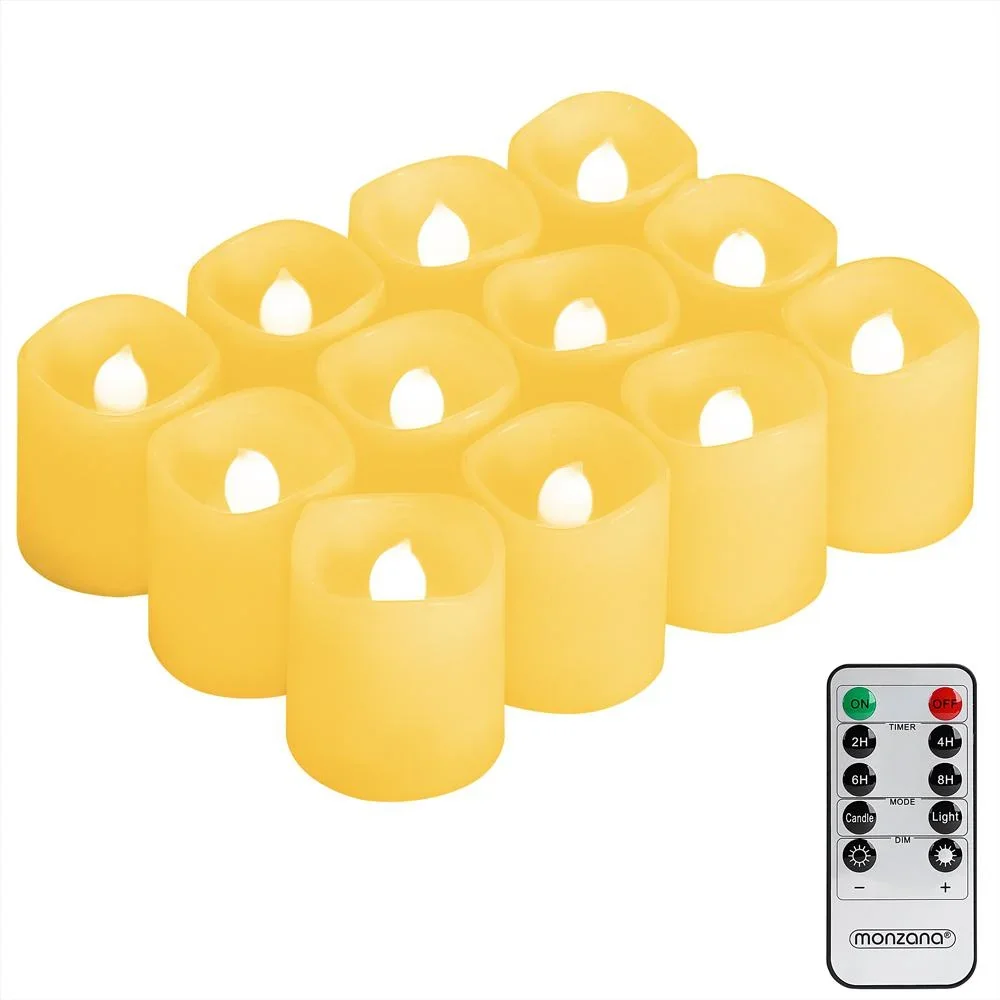 12 LED-Wachskerzen weiß mit Batterie - 5