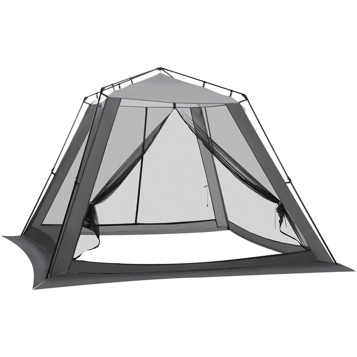 Gazebo für 6-8 Personen, Grau+Schwarz, 3 x 3 x 2 m - 0