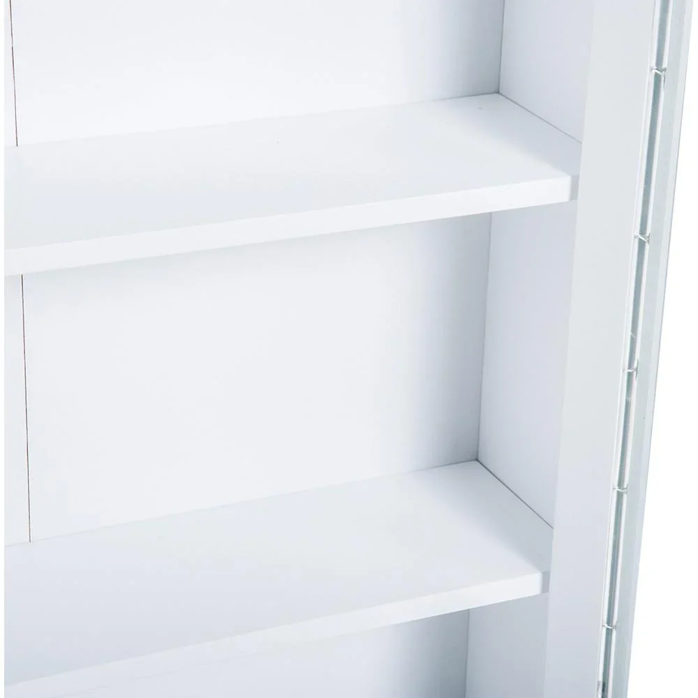 Wandschrank Hängeschrank Badschrank Mehrzweckschrank Küchenschrank 2 x Glastür Holz Weiß 53,5 x 16 x 62,5 cm - 4