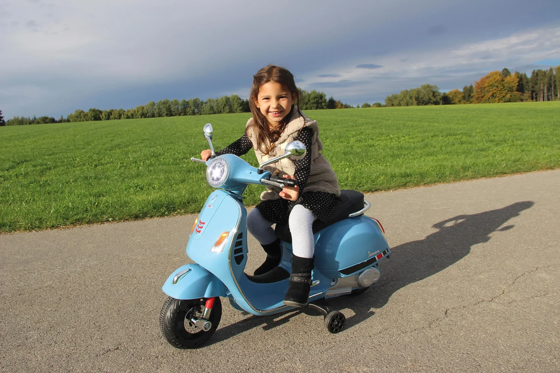 Ride-on Vespa für Kinder, 12 Volt, Blau - 0