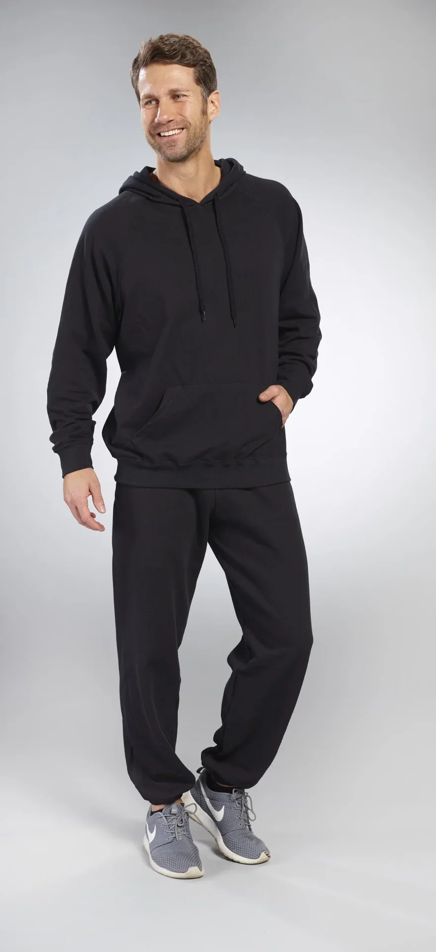 Hoody mit Kängurutasche, Farbe schwarz, Gr.M - 3
