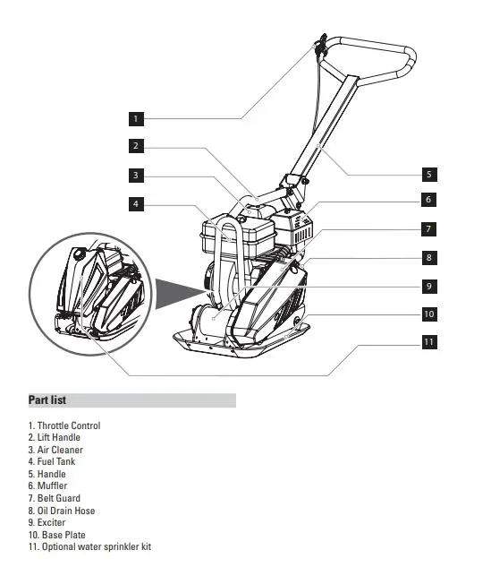 Vibrationsplatte für Benzin - 13000 N - 0