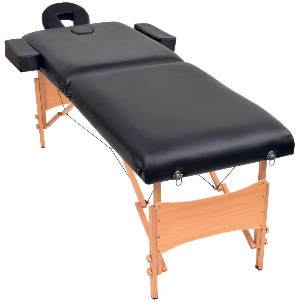 Klappbare Massageliege 2 Zonen 10 cm dick schwarz - 1