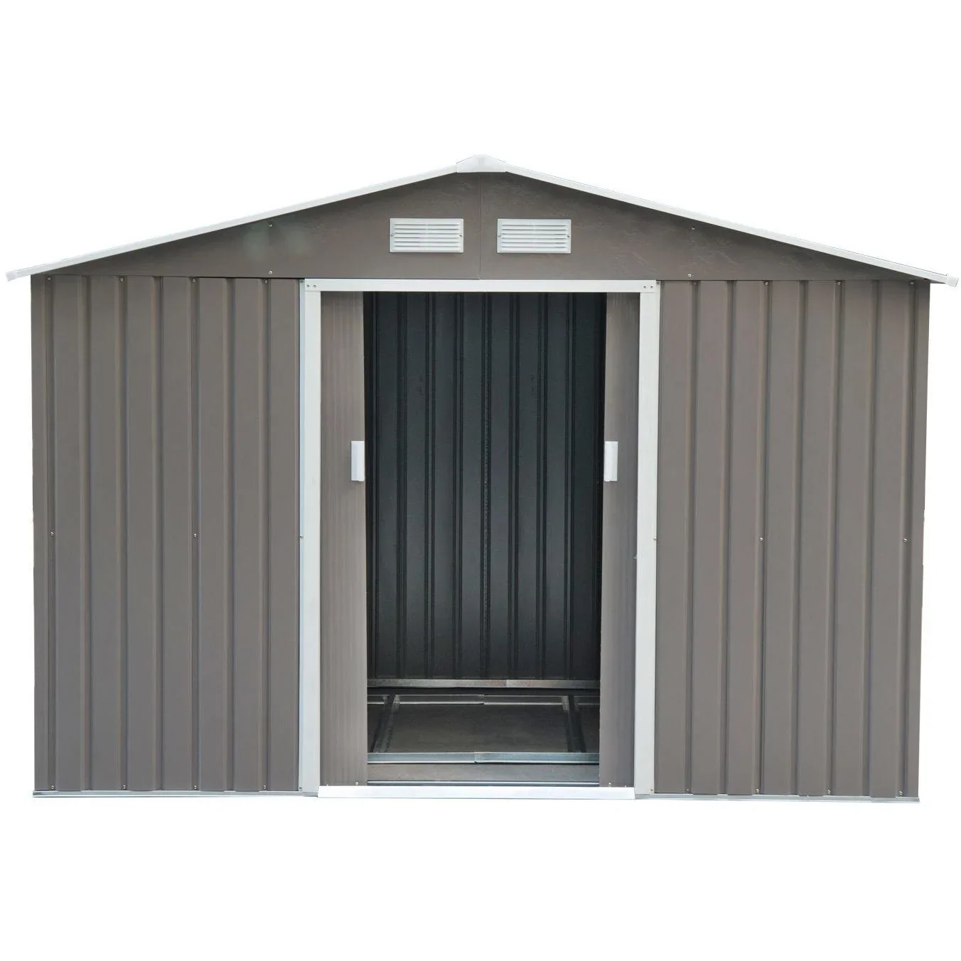 Metall Gerätehaus / Gartenschuppen 277 x 191x 192 cm, grau - 0