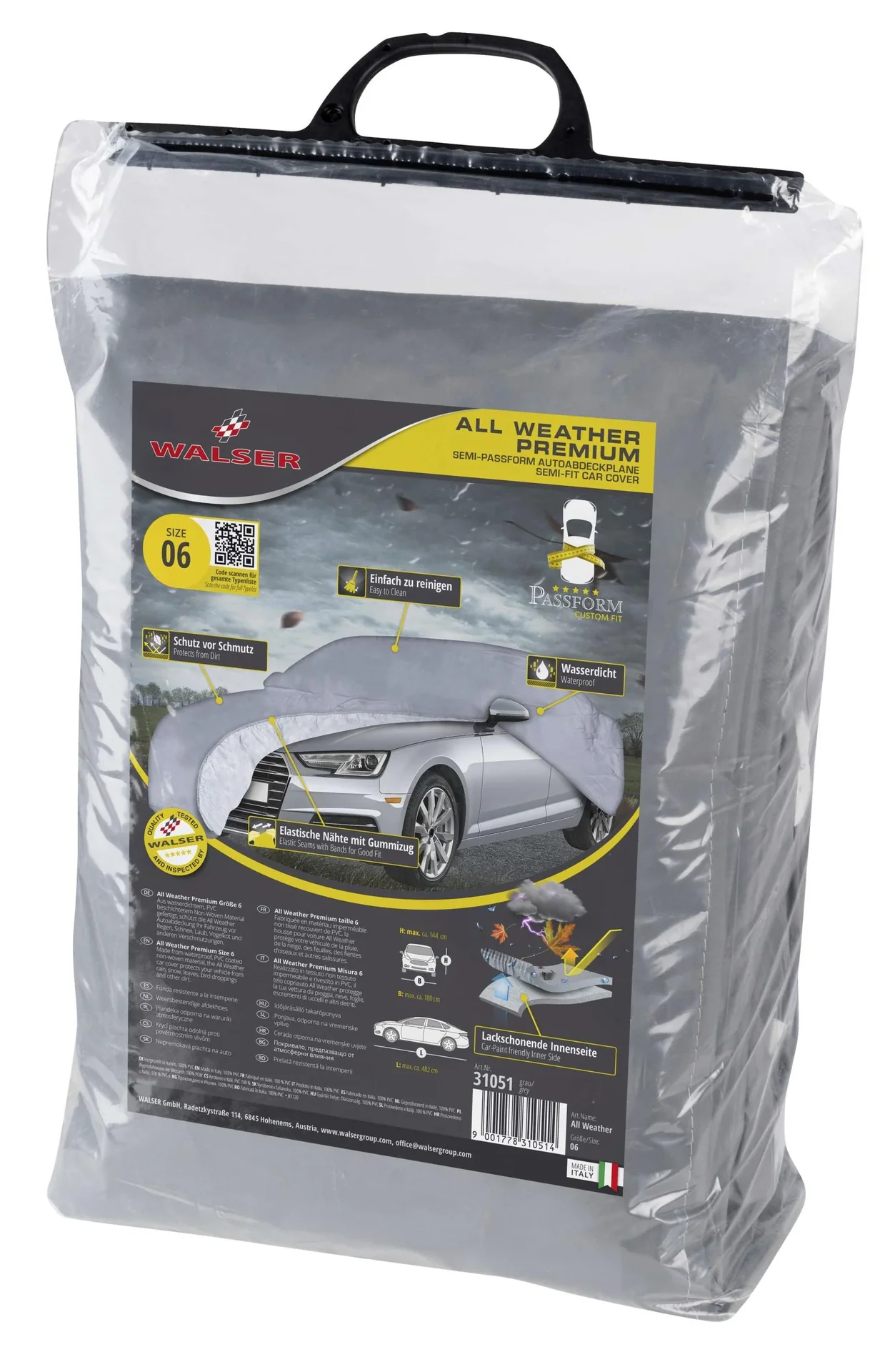 Autoabdeckplane all weather - Größe 6 - 482x180x144cm - PVC beschichtet - 1