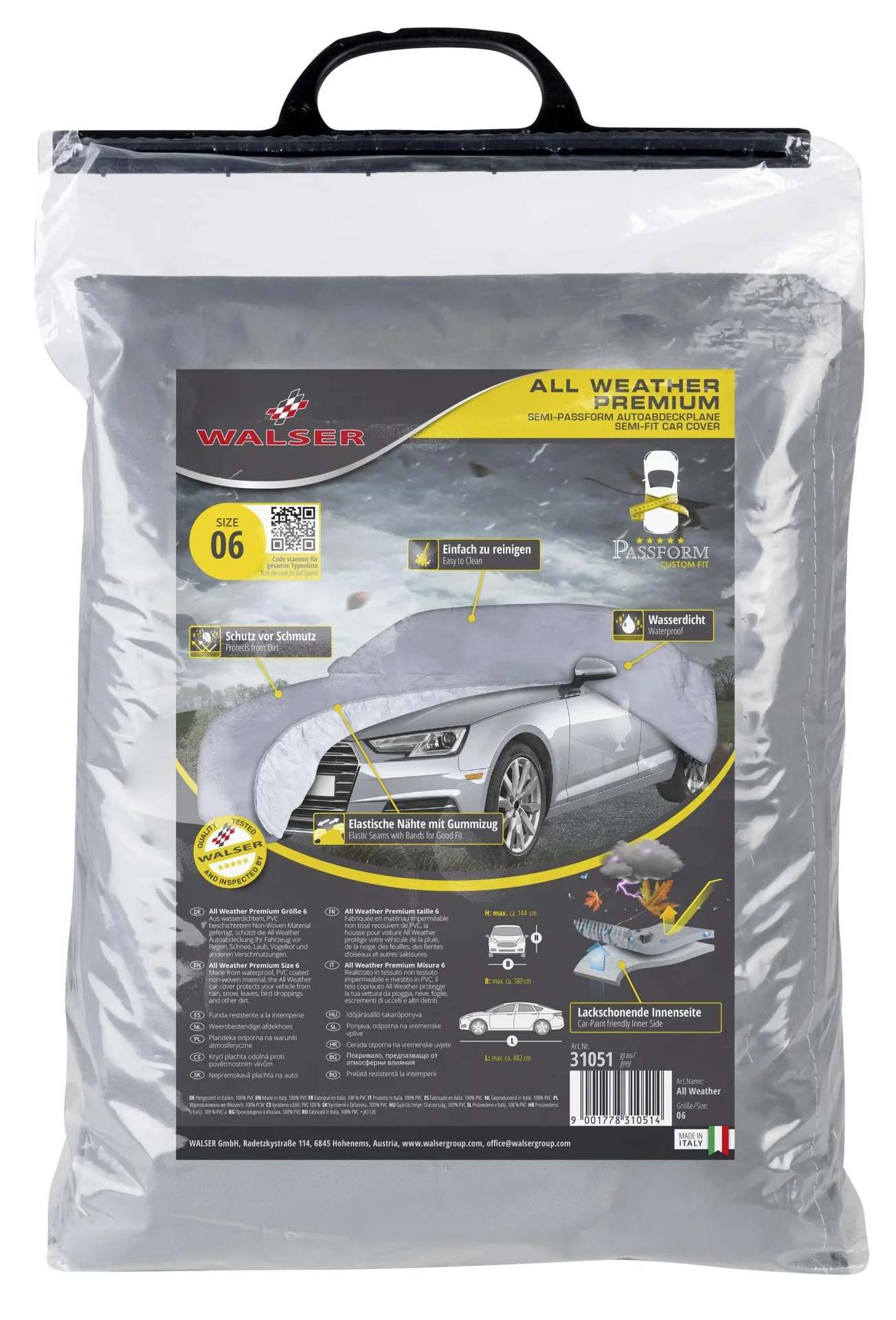 Autoabdeckplane all weather - Größe 6 - 482x180x144cm - PVC beschichtet - 4