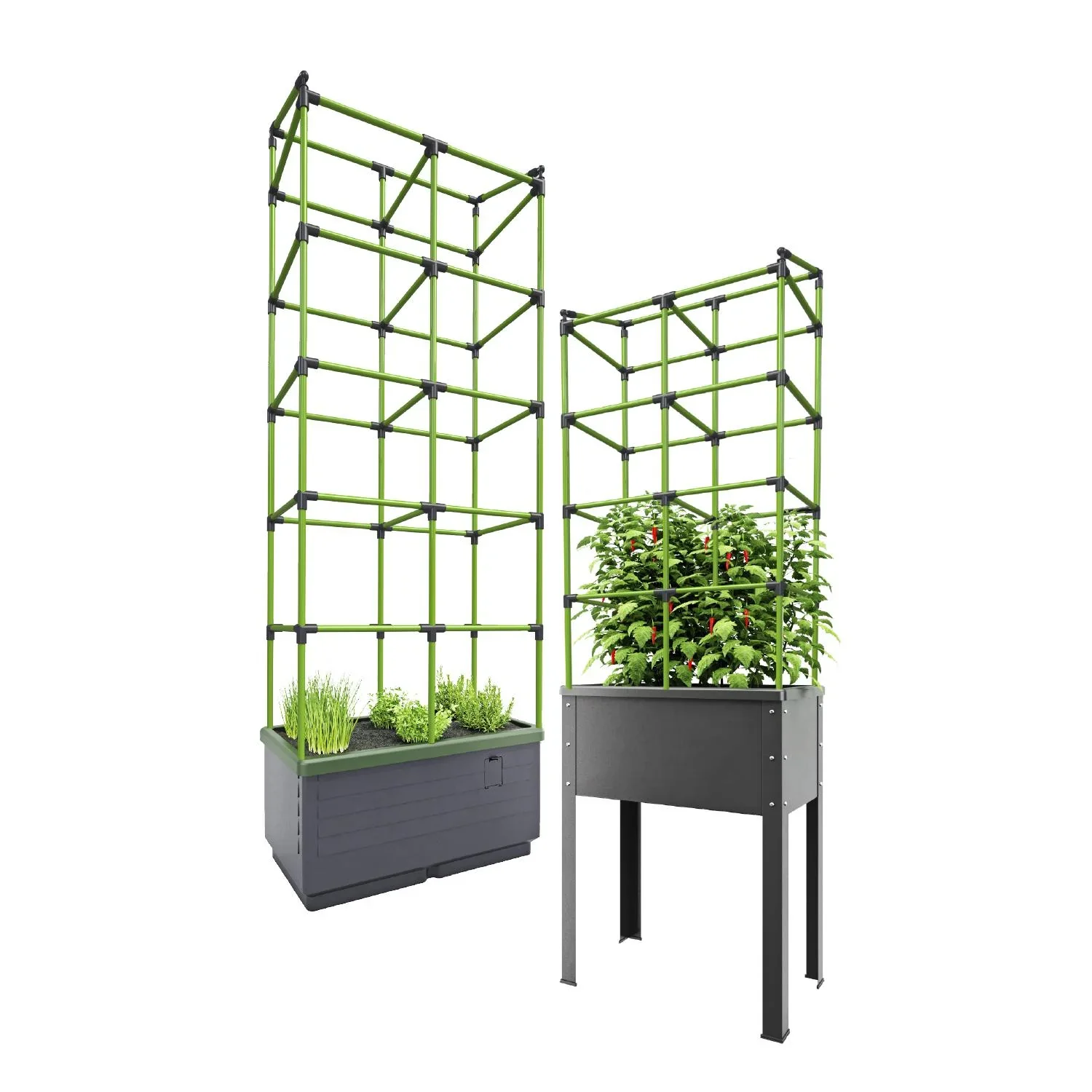 Erweiterungsset, Rankgerüst für 949797 Hochbeet „City Jungle Heidelberg“, Verlängerung, Kunststoff, Grün - 1