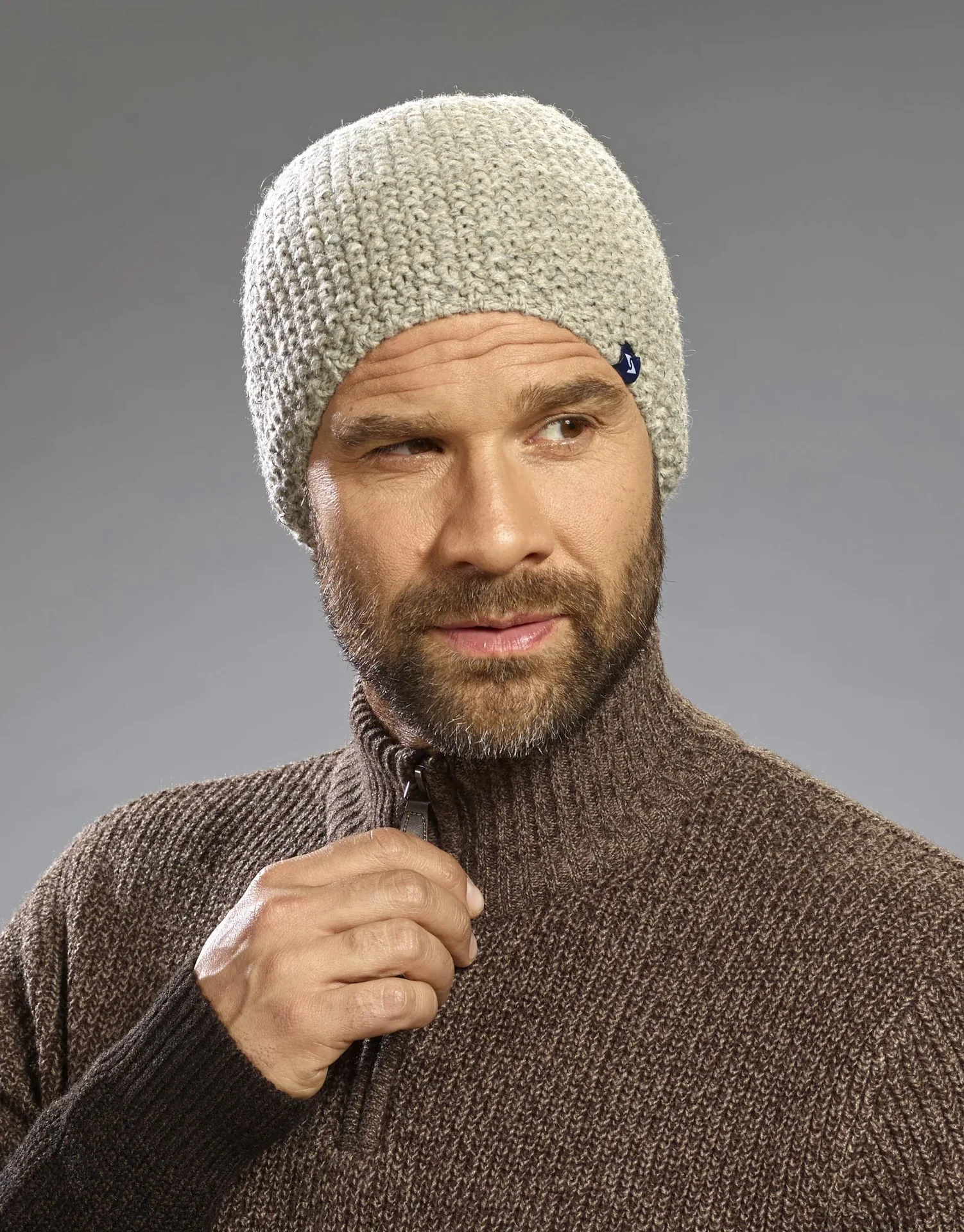 Mütze hellgrau, Einheitsgröße - 6