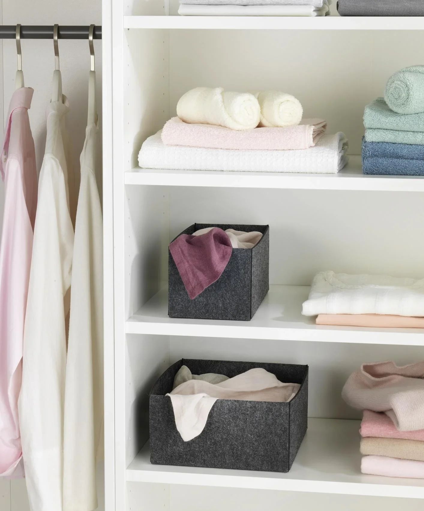 Filzkörbchen, faltbar, Größe L - 0