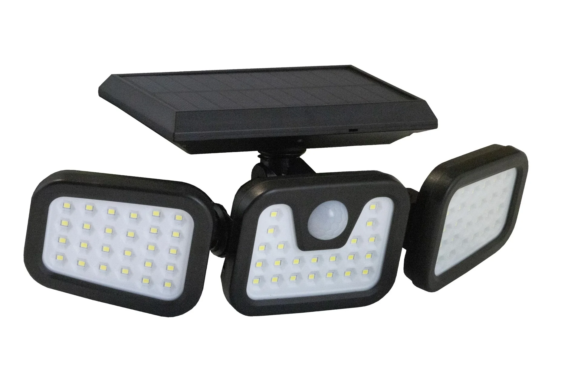 LED Solar Wandlicht mit 3 ausrichtbaren Lichtfeldern und Bewegungsmelder - 0