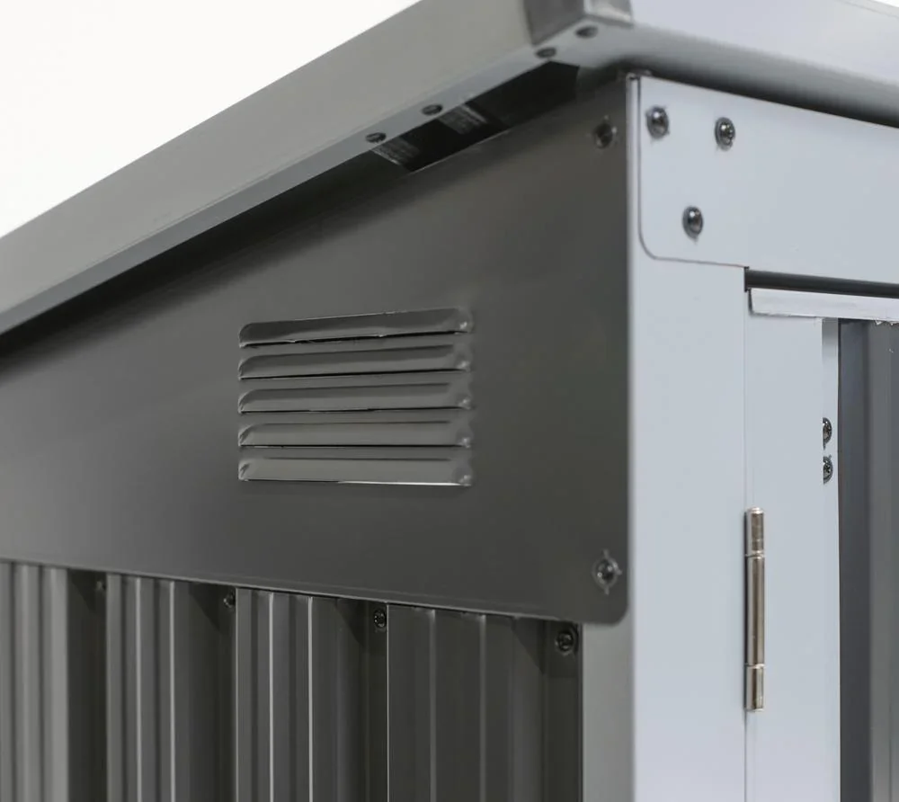 Metall Mülltonnenbox 2-fach anthrazit/lichtgrau, 101x158x134 cm - 7