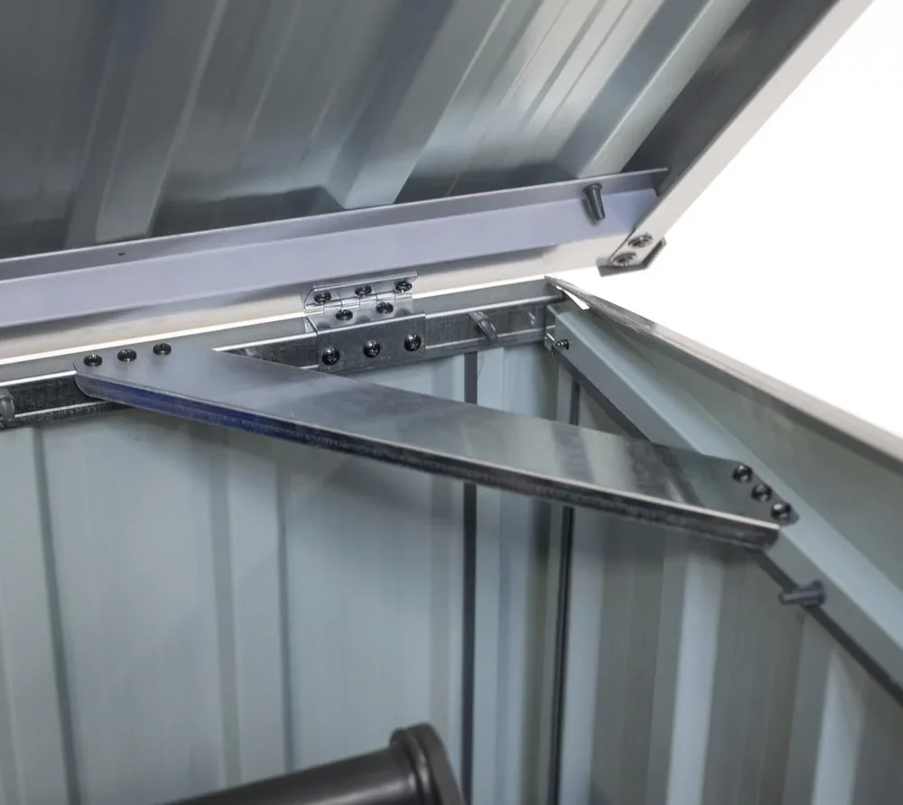 Metall Mülltonnenbox 2-fach anthrazit/lichtgrau, 101x158x134 cm - 8