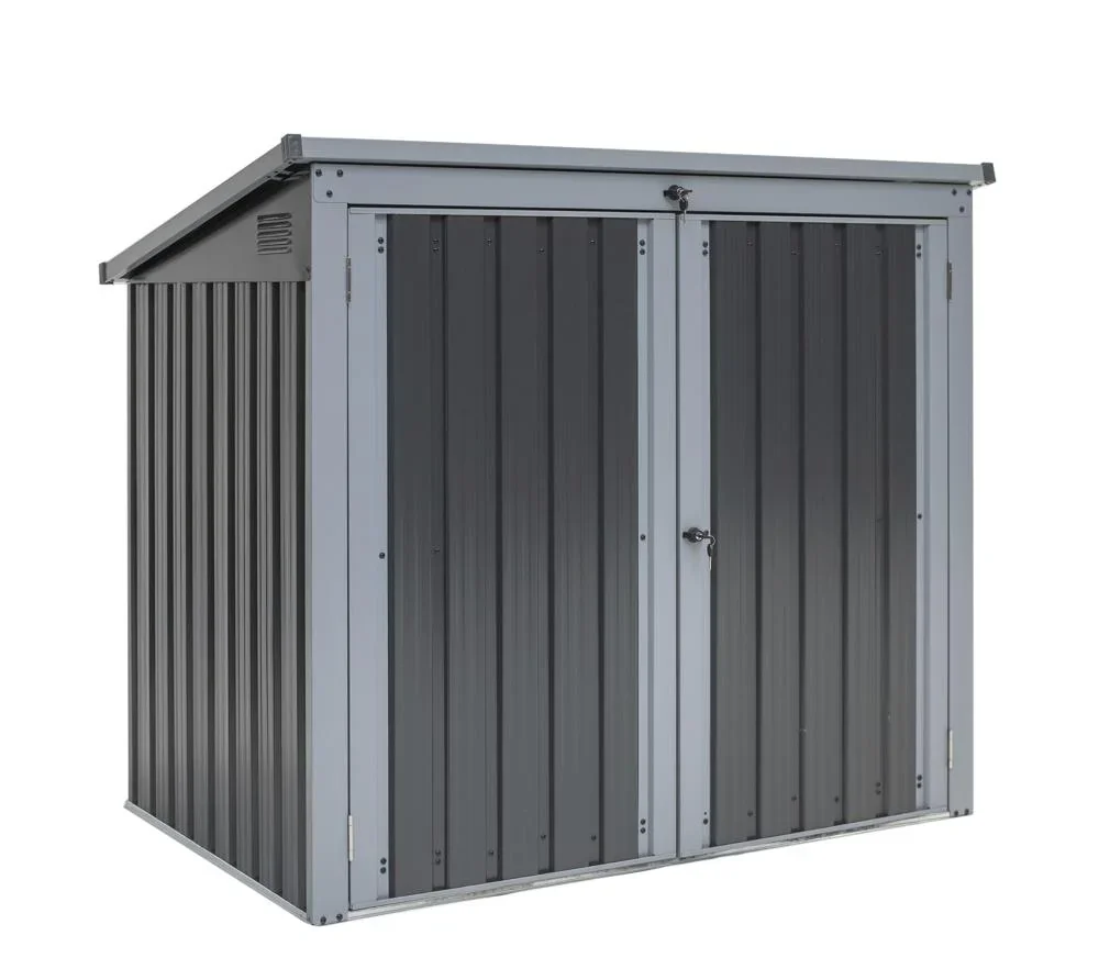 Metall Mülltonnenbox 2-fach anthrazit/lichtgrau, 101x158x134 cm - 10