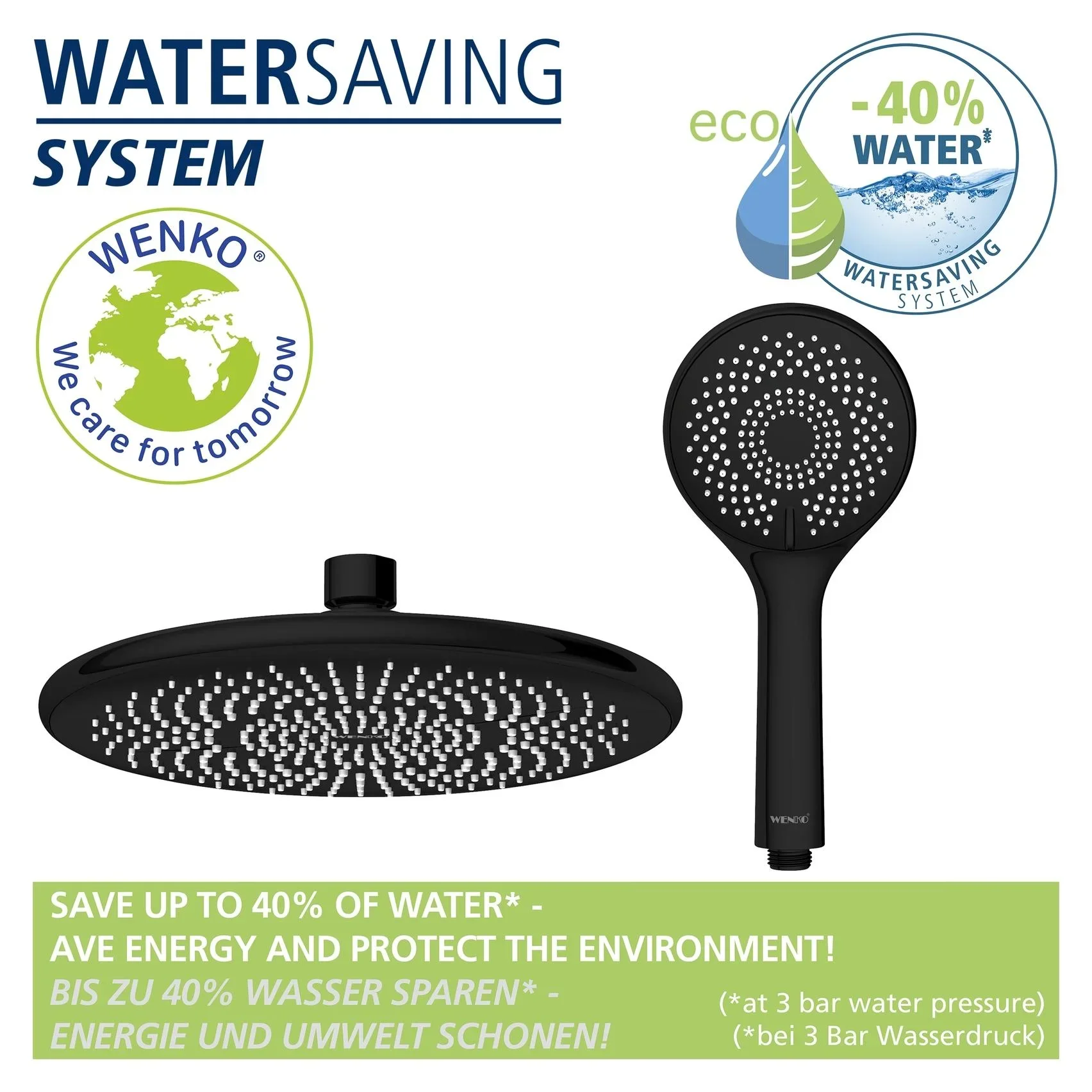 Wasserspar-Duschsystem Watersaving Schwarz - 2