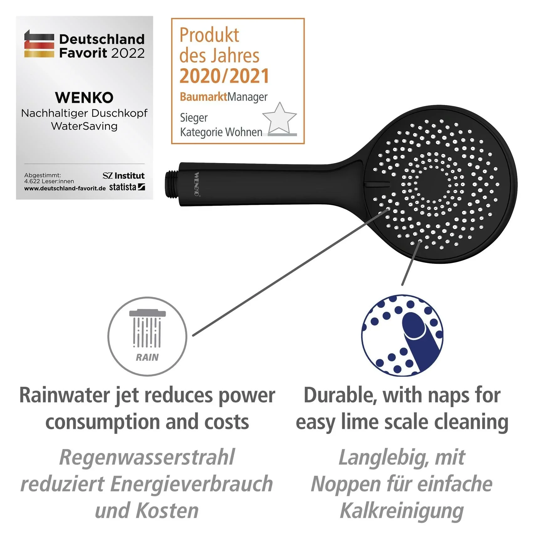 Wasserspar-Duschsystem Watersaving Schwarz - 7