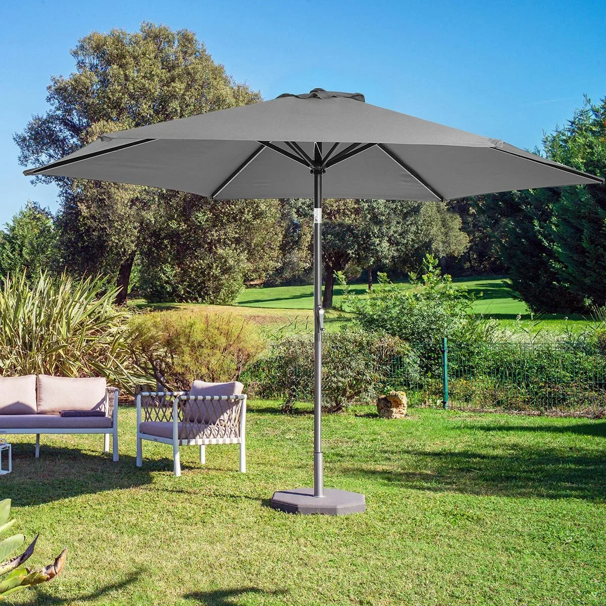 Sonnenschirm Anthrazit Alu 300cm UV-Schutz 40+ - 0