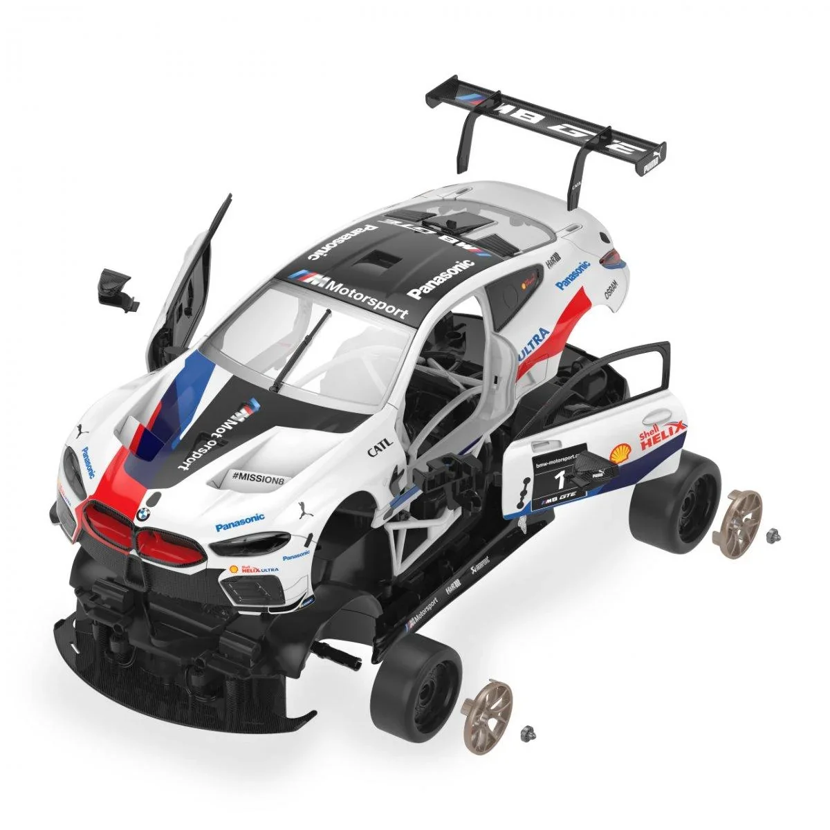 BMW M8 GTE 1:18 weiß 2,4GHz Bausatz - 4