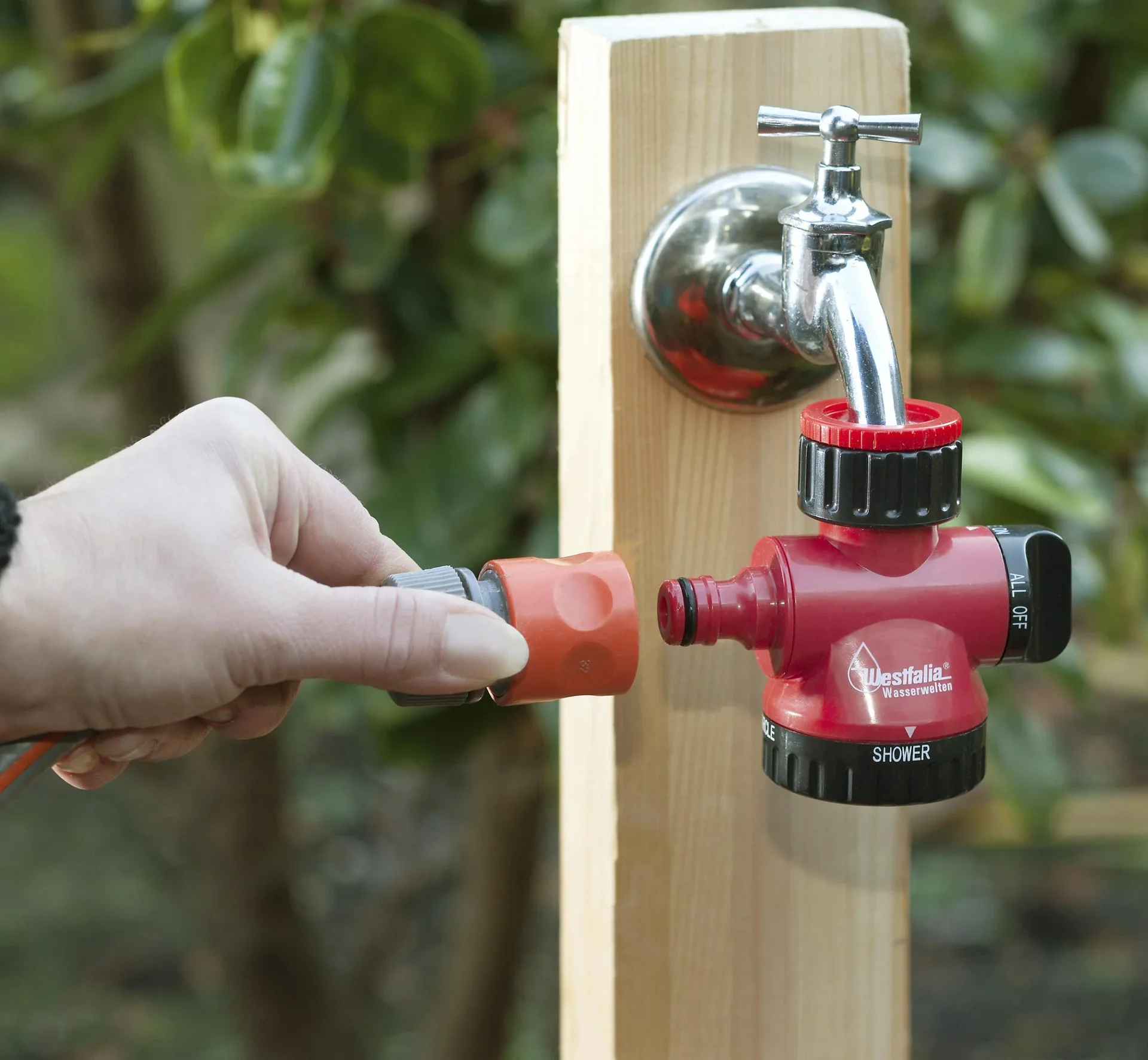 2-Wege Wasserhahn Adapter mit Schlauch- und Brausenauslass - 5