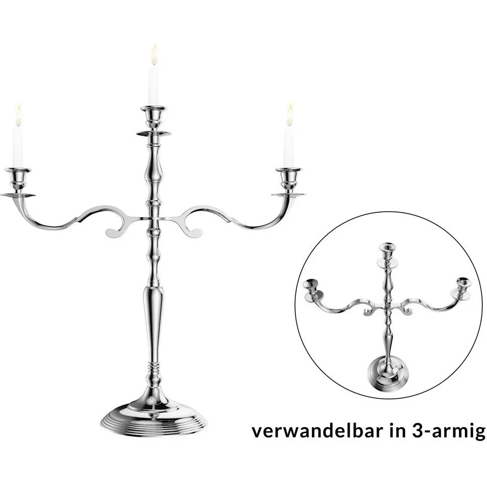 Kerzenständer silber glänzend Aluminium 40cm 5-armig Kandelaber - 1
