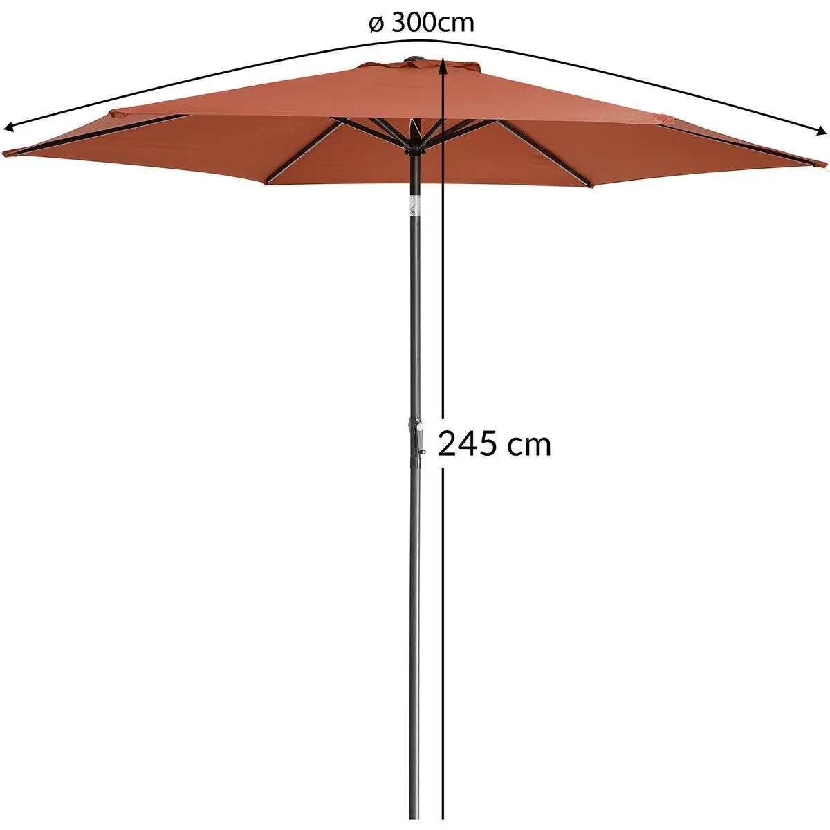 Sonnenschirm Tahiti Terracotta - Ø300cm - UV-Schutz 50+ - 2