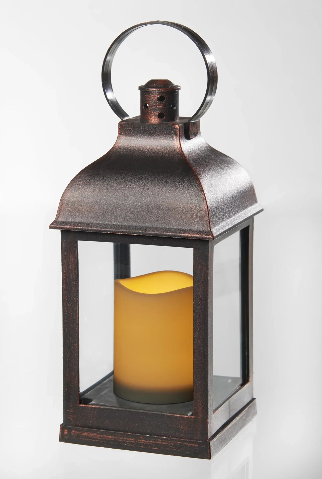 Laterne mit LED Kerze und Flackereffekt - 1