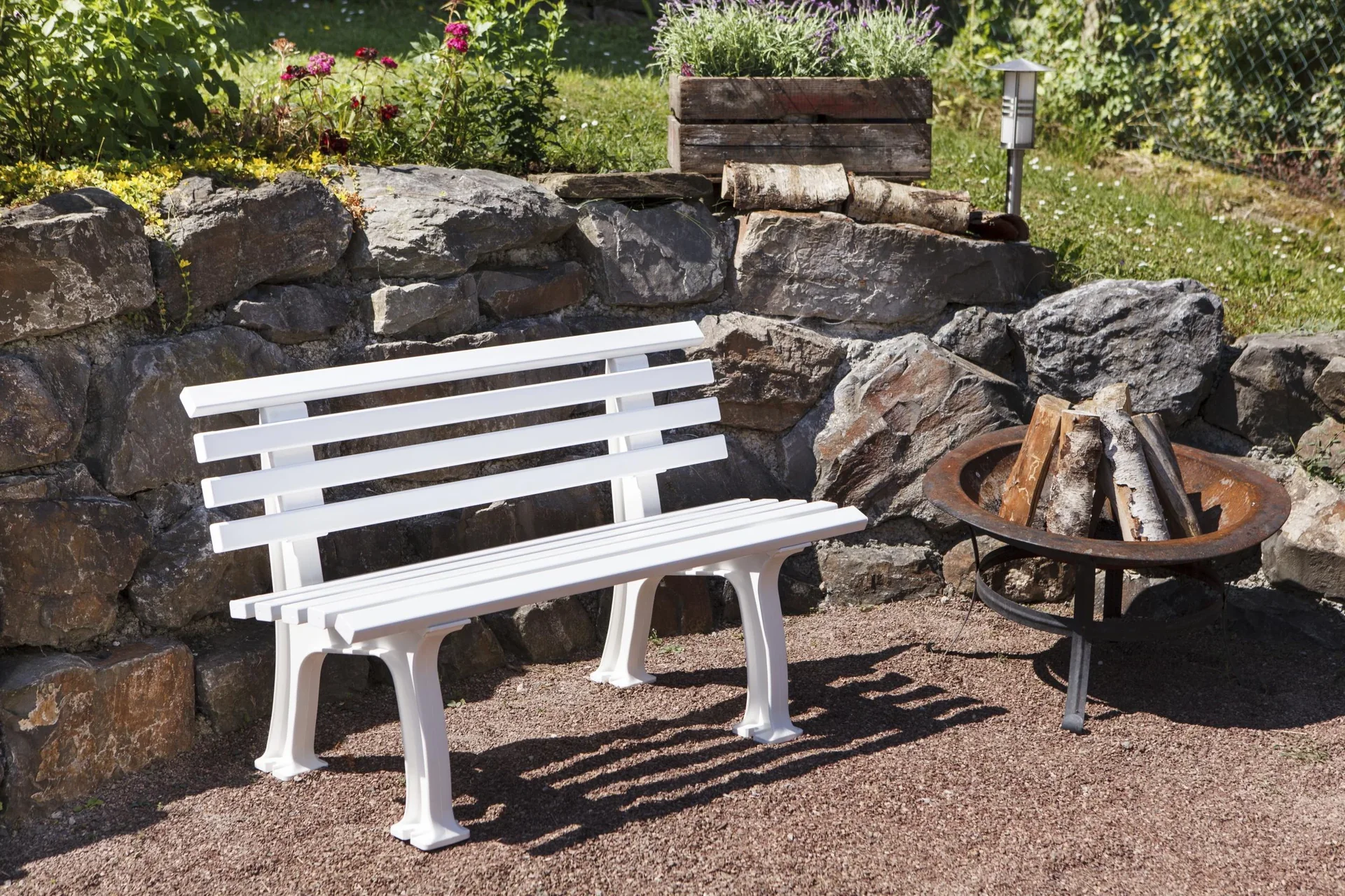 Gartenbank Ibiza 120 cm weiß - 0