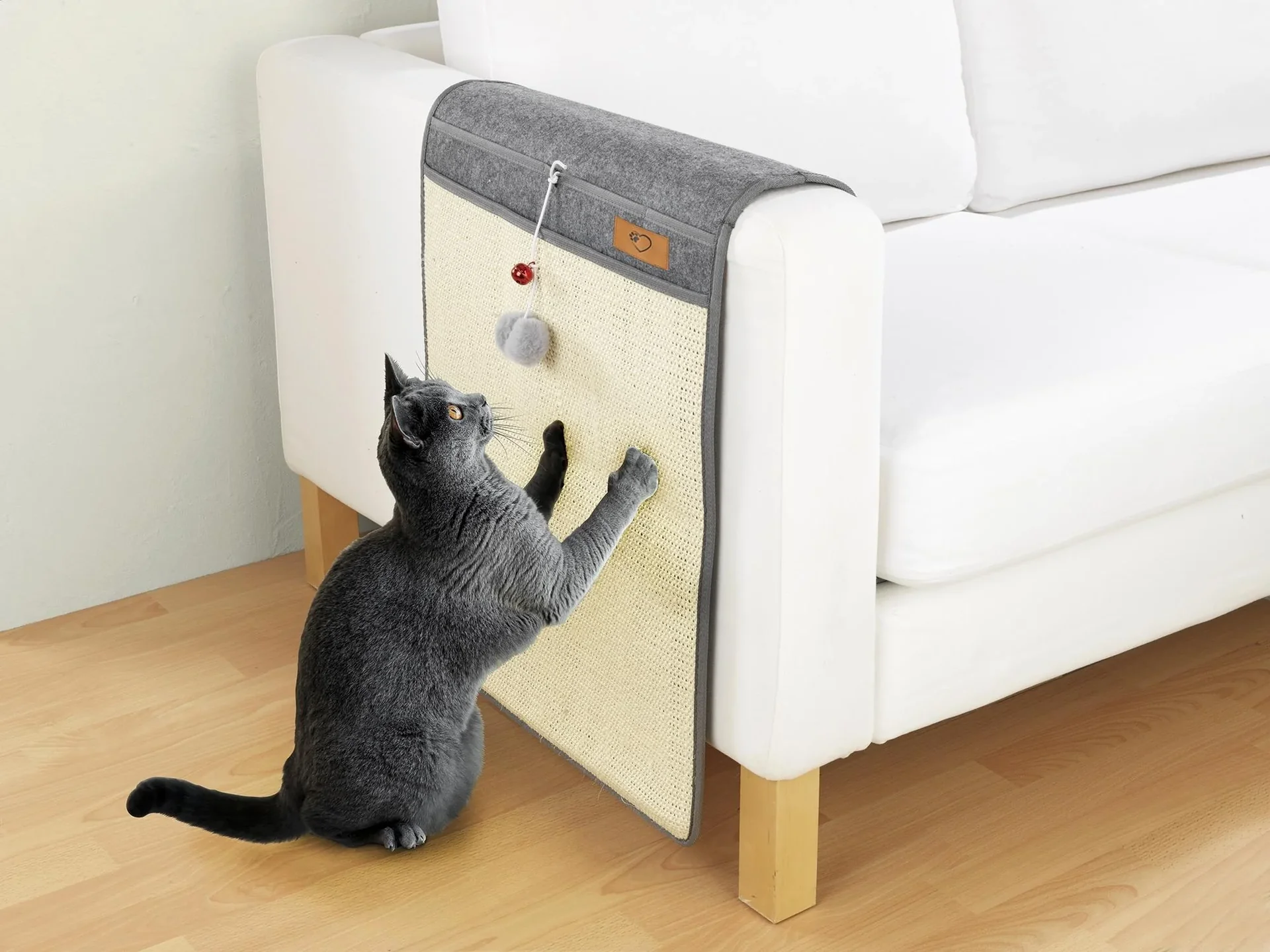 Katzen-Kratzmatte, Anthrazit/ Beige, 128 x 45 cm - 0