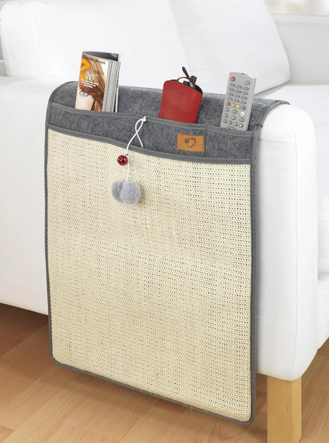 Katzen-Kratzmatte, Anthrazit/ Beige, 128 x 45 cm - 1