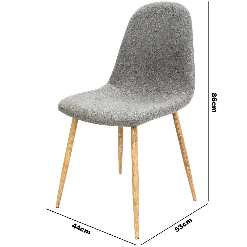 Design-Stuhl mit Stoffbezug hellgrau 4 Stück - 1