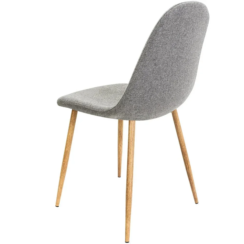 Design-Stuhl mit Stoffbezug hellgrau 4 Stück - 3
